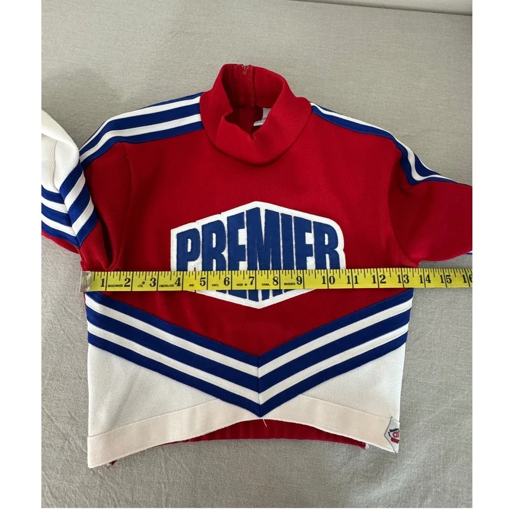 CDT Cheerleader‎ Dance Team Top Red/White/Blue Size Medium Made in USA